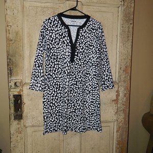Lands End Swim Cover-up Dress Leopard Design Size S (GG-6)